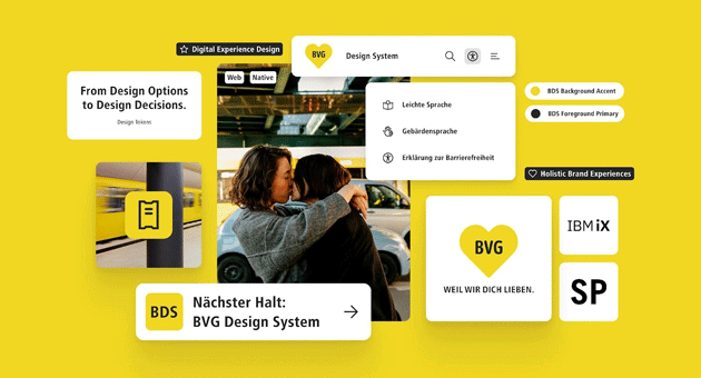 Das neue Digitale Design System der Berliner Verkehrsbetriebe  Foto: Strichpunkt/IBM/BVG