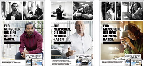 'Stuttgarter Zeitung' startet Imagekampagne mit Prominenten - Imagekampagne mit Cacau, Uwe Hück und Natalia Wörner (v.l.)