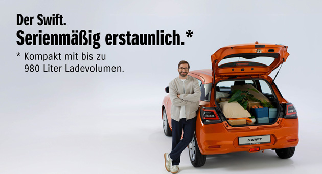 Huth + Wenzel baut Zusammenarbeit mit Suzuki aus - Huth + Wenzel hat neben der Kreation für die neue Suzuki Swift-Kampagne auch das Mediamandat übernommen - Foto: Huth + Wenzel
