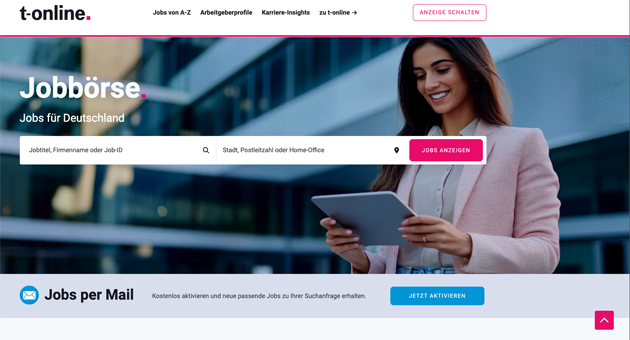 T-Online will neue Jobbörse auch über DOOH anbieten - Ströer erschließt sich mit dem neuen T-Online-Jobportal eine neue Erlösquelle – Foto: T-Online