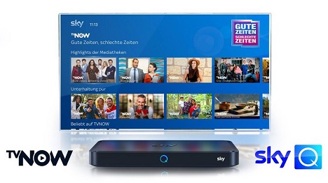 TV Now baut Reichweite aus - TV Now lässt sich seit kurzem auch via Sky Q abrufen - Abb.: TV Now, Sky