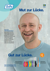Initiative gewinnt Zahnpflege-Hersteller als Neukunden - Im April startet die Kampagne von TePe mit Jürgen Vogel (Foto: TePe)