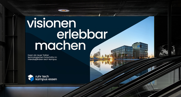 Loved kreiert Naming und Design für Quartier von Thyssenkrupp - Das von Loved entwickelte Corporate Design wurde in einer flexiblen Design-Systematik gedacht, deren Zentrum das Logo bildet - Foto: Loved