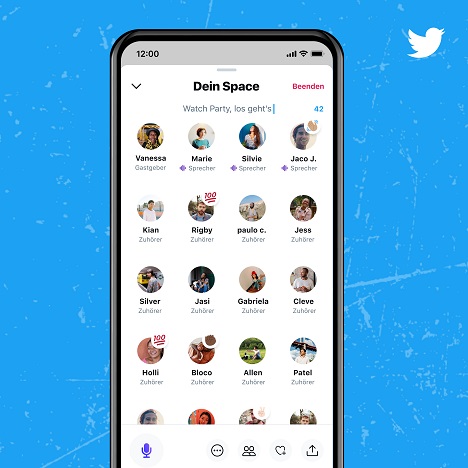 Twitter startet neue Audio-Funktion Twitter Spaces - Treten Nutzer einem Space als Sprecher bei, können sie nicht nur sprechen, sondern auch Tweets an den Space anheften - Screenshot: Twitter
