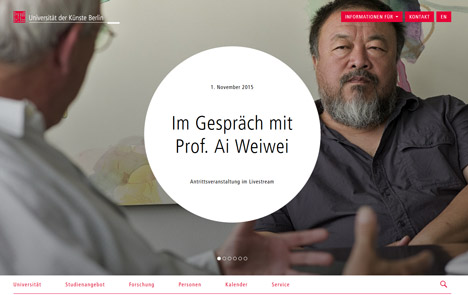ressourcenmangel überarbeitet Website für die Universität der Künste Berlin - Die neue UdK-Website stammt aus der Feder von ressourcenmangel an der Panke. Das Design wurde von der Berliner Agentur BASICS09 entworfen; Foto: Screenshot