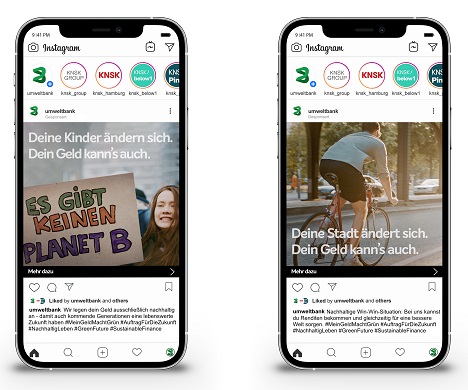 UmweltBank und KNSK/below1 launchen erste gemeinsame Kampagne - Die neue Kampagne für die UmweltBank wird über YouTube, Facebook und Instagram distribuiert - Foto: KNSK/below1
