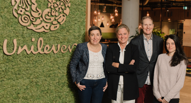 Das amtierende Media-Team von Unilever: Laurence Besnard-Royes, Bianca Dyckhoff, Arne Kirchem und Verena Rombach (v.l.) 