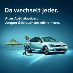 VW startet neue Gebrauchtwagen-Kampagne in Deutschland - 'Da wechselt jeder.' lautet der Claim der Gebrauchtwagen-Kampagne der Marke Volkswagen Volkswagen Pkw (Foto: VW)