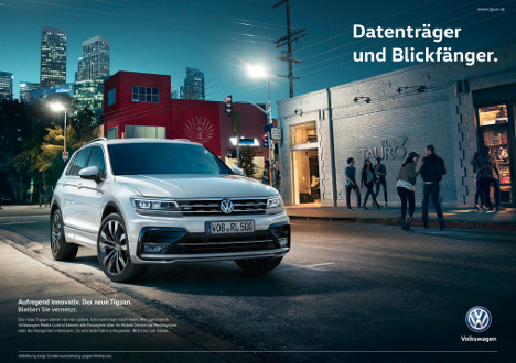 VW-Tiguan-Anzeigenmotiv 'Datentrger und Blickfnger' von Grabarz & Partner