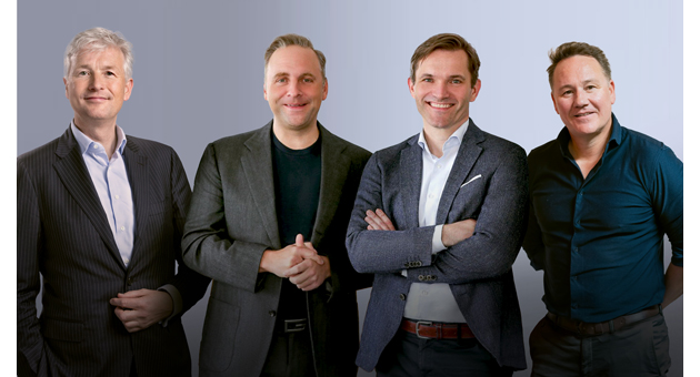 diva-e und Conclusion schließen sich zusammen - Haben dern M&A-Deal erfolgreich über die Bühne gebracht (v.l.n.r.): Engbert Verkoren, Tilman Au, Sirko Schneppe und Ton Renes _ Foto: Conclusion / diva-e