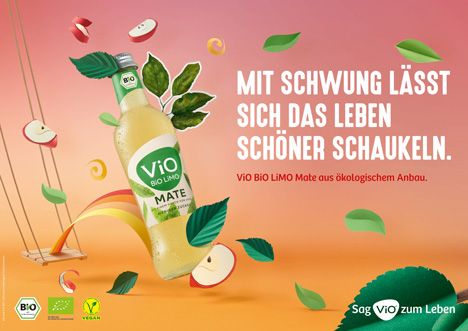 Ogilvy sagt ViO zum Leben - Jetzt mischt auch Coca-Cola bei der Mate-Welle mit. Der ViO-Markenrelaunch wird ab KW 26 kommuniziert (Bild: Coca-Cola)