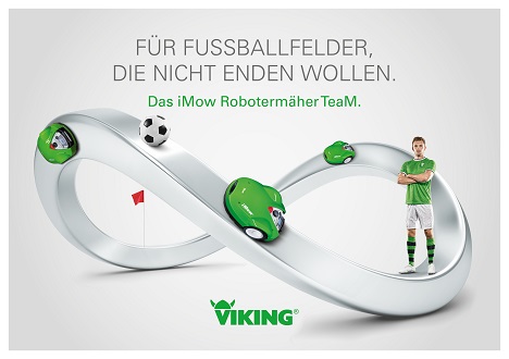 Drehmoment entwickelt internationale Launch-Kampagne für iMow Robotermäher Team - Der 'iMow Robotermäher Team' wurde von Viking speziell für große Rasenflächen entwickelt (Foto: Drhemoment)