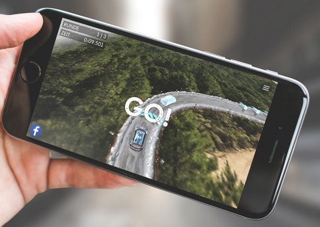 Volkswagen launcht personalisierbares Mobile Game - Beim Volkswagen-Game 'Race anywhere' ist die Rennstrecke personalisierbar (Foto: Aperto)