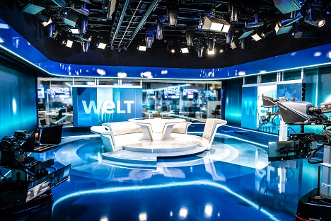 Welt nimmt neue Sendestudios in Betrieb - Mit dem Umzug von Welt Fernsehen in den Berliner Axel-Springer-Neubau werden TV-, Digital- und Print-angebote der News-Marke unter einem Dach produziert - Foto: WeltN24 GmbH, Anne Hufnagl