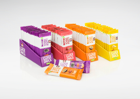 Win Creating Images gestaltet Clever Snack für Schwartau - Der neuen Clever Snack ist als Einzelriegel stehend im Tray erhältlich (Foto: Win Creating Images)