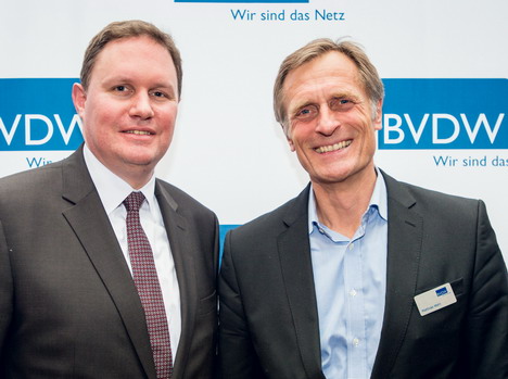 BVDW Neujahrsempfang in Hamburg - Gastredner Dr. Carsten Brosda (l.) und BVDW-Präsident Matthias Wahl (Foto: BVDW)