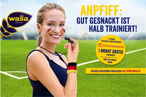 Wasa und revo knacken sich fit für die Fußball-EM - Wasa läutet die Fußball-EM mit einer Snack-Promotion ein (Foto: Wasa)