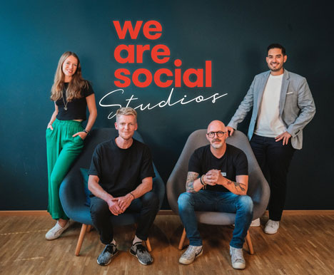 Anika Cernohorsky, Christian Jasper, Ruben van Eijk und Roberto C. Garcia (v.l.) sind das neue Studio-Team (Foto: We Are Social)