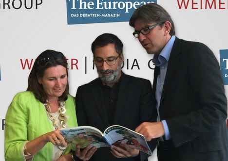 Weimer Media Group übernimmt Debattenmagazin 'The European' - Christiane Goetz-Weimer, Alexander Görlach, Wolfram Weimer (Foto: Weimer Media Group)