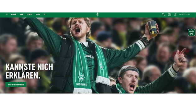 Werder Bremen setzt mit Digitas auf digitale Fan Experience - Digitas modernisiert digitale Kanäle von SV Werder Bremen – Foto: Screenshot / SV Werder Bremen