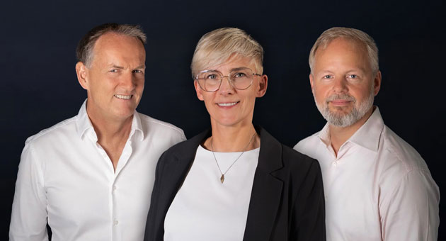 Westpress grüßt als Eigner der echolot-Gruppe - Das echolot-Management fühlt sich bei Westpress gut aufgehoben (v.l.n.r.): Axel Wolfgang, Anna Leyh und Jan Sass - Foto: Westpress