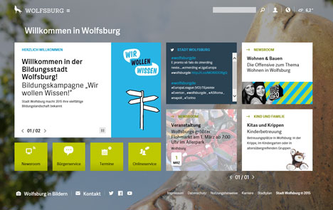 init entwickelt neue Website der Stadt Wolfsburg - Der frische Internetauftritt www.wolfsburg.de lädte Bürger und Besucher ein, Beiträge zu kommentieren und Bilder hochzuladen