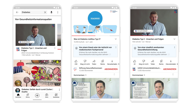 Mit den neuen Kennzeichnungsoptionen von YouTube Health sollen zuverlssige Gesundheitsinformationen auf der Plattform leichter auffindbar sein  Foto YouTube