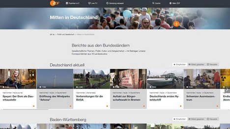 ZDF führt neue Bundesländer-Rubrik in der Mediathek ein - Das ZDF bündelt Inhalte der 16 Landesstudios in einer neuen Rubrik in der Mediathek (Foto: ZDF)