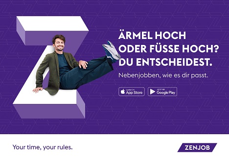 Zenjob spricht mit 'Nebenjobben, wie es dir passt' neue Zielgruppe an - Die neue Zenjob-Kampagne richtet sich nicht mehr nur an Studierende, sondern an alle Jobsuchenden - Foto: Preuss und Preuss
