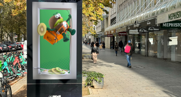 Zespri und Mindshare präsentieren 3D-DOOH-Kampagne - Der nach eigenen Angaben weltweite Marktführer von Premium-Kiwis setzt bei der 3D-DOOH-Kamapgne auf die "Forced Perspective"-Technologie - Foto: Mindshare