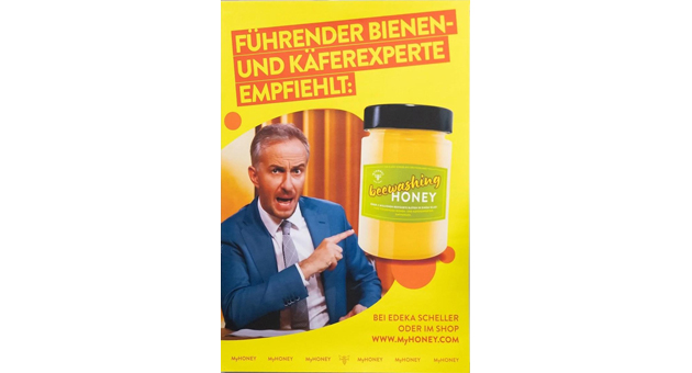 Jan Böhmermann verliert Honig-Werbe-Streit - Dieses Plakat des Imkers Rico Heinzig ärgert den Satiriker Jan Böhmermann - Abb: MyHoney Imkerei