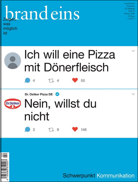 Cover des Monats: 'brand eins' überzeugt mit Dönerpizza-Dialog -
