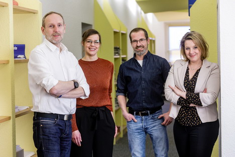 Brüggemann & Freunde: Gründer Ulrich Brüggemann verlässt die Agentur nach 32 Jahren - Die neue Geschäftsführung von B&F (v.l.): Andreas Romanowski, Melanie Brüggemann, Frank Natelberg und Kristin Brüggemann (Foto: B&F)