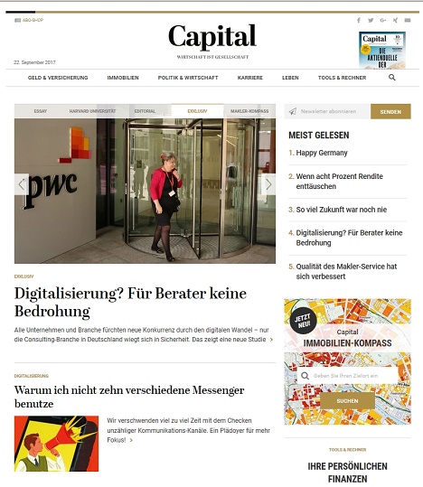 Capital.de erscheint fortan mit neuem Design und erweitertem Angebot (Foto: Capital.de)