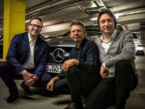 Scholz & Friends gewinnt globalen car2go-Etat - Das Kernteam von Scholz & Friends für car2go v.l.: Daniel Ackermann, Client Service Director, Robert Krause, Geschäftsführer Kreation, und Constantin Dudzik, Chief Strategy Officer (Foto: Scholz & Friends)