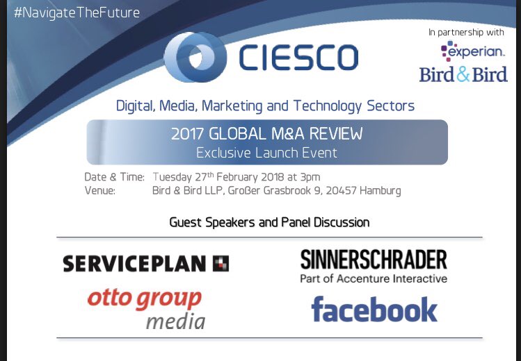 M&A-Media-Deals in 2017 leicht rückläufig - Laut "Global M&A Review" von Ciesco nahm das Volumen der Transaktionen in 2017 ab (Foto: Ciesco)