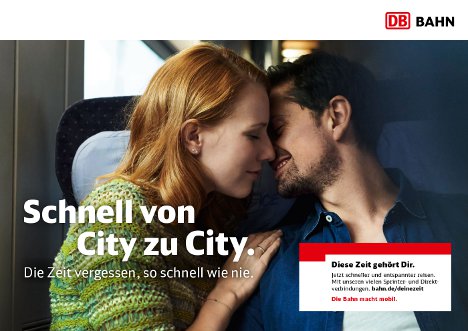 So inszeniert Ogilvy den Zeitgewinn mit der Deutschen Bahn - Plakatmotiv der Deutsche Bahn-Kampgane 'Pulsrasen' (Foto: Ogilvy)