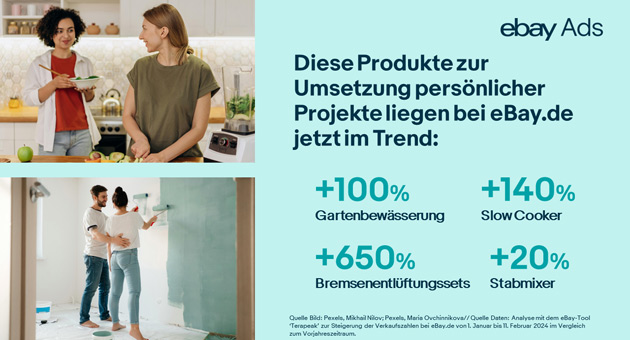 Eigene Projekte gegen die Krisenstimmung - Gärtnern, Schrauben, Kochen – die Ebay-Nutzer in Deutschland konzentrieren sich vermehrt auf persönliche Projekte – Foto: Ebay Ads