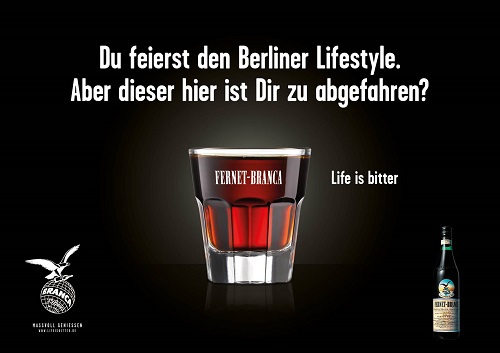 Bitteres nun auch in neuen Stdten: Fernet-Branca geht mit der 'Life is bitter'-Kampagne in weiteren Stdten an den Start (Foto: pilot)