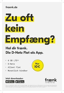 Mobilfunk App fraenk lanciert erste größere Markenkampagne - Motive aus der neuen fraenk-Kampagne spielen mit den Buchstaben "ae". (Foto: denkwerk
