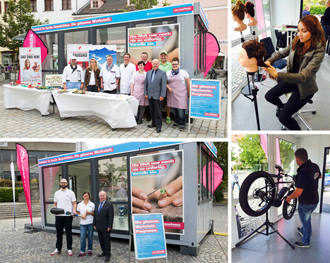 Handwerkskammer für München und Oberbayern entscheidet sich für straight - Die "Gläserne Werkstatt" zeigt vesrchiedene Handwerksberufe (Foto: straight)