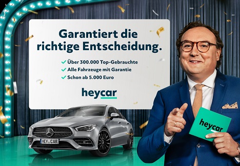 Kolle Rebbe produziert Herbstkampagne für Heycar - Die neue Marketing-Kampagne von Heycar greift Kunden-Insights im Rahmen einer Gameshow auf (Foto: Heycar)