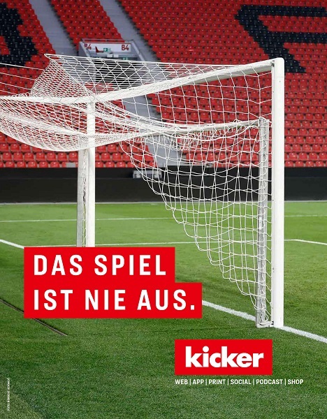 'Kicker' lanciert neue Markenkampagne - Die Kampagne 'Das Spiel ist nie aus' wurde erstmals vollständig Inhouse entwickelt