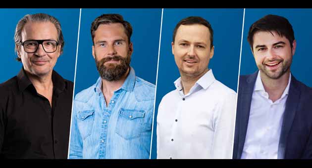 Gerrit Kohr, Ralf Zinnow, Benni Kostal und Nick Lisson (v.l.) bilden das neue Fhrungsteam von Antenne Bayern  Foto: Antenne Bayern Group