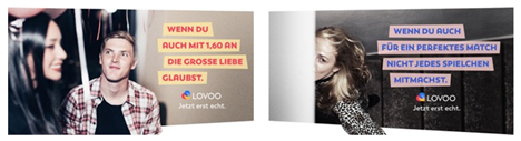 Lovoo meldet sich mit Markenkampagne zurück - Die dreistufige Markenkampagne konzipiert und realisiert Lovoo komplett inhouse (Bilder: Lovoo)