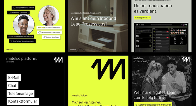 matelso gönnt sich einen neuen Marken-Auftritt - Der neuen Auftritt von matelso in den Social-Media-Kanälen - Abbildung: matelso