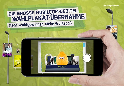 mobilcom-debitel und Grabarz & Partner übernehmen 3,6 Millionen Wahlplakate - mobilcom-debitel mischt mit einer digitalen Aktion im Bundestagswahl-Zirkus mit (Foto: freenet)