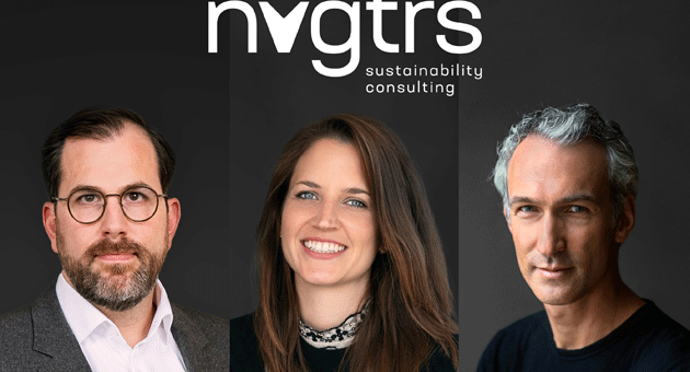 Hirschen Group launcht Sustainability-Consulting-Einheit - (v.l.n.r.) Florian Teipel (365 Sherpas), Dr. Franziska Schwarzer (ZgH) und Marcel von dem Berge (VORN) – Foto: Hirschen Group