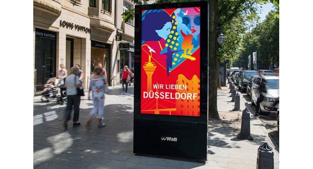 Düsseldorf verlängert mit JCDecaux-Tochter Wall - Eine der Düssedlorfer Werbeflächen, die auch künftig von Wall vermarktet werden - Foto: JCDecaux