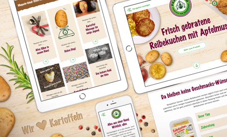 Responsiv und mit multimedialen Inhalten: die neue Markenplattform der Kartoffelmanufaktur Pahmeyer (Bild: wendweb)